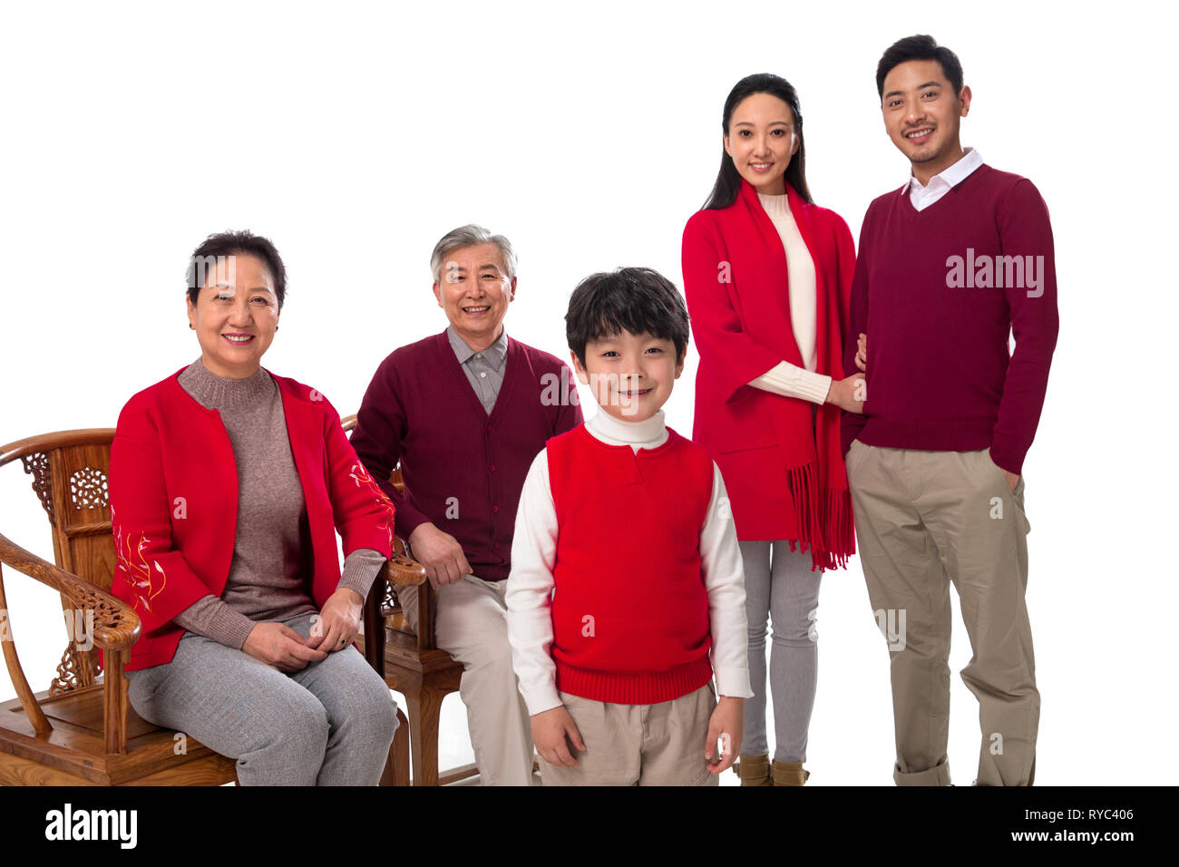 Happy New Year's family Stock Photo