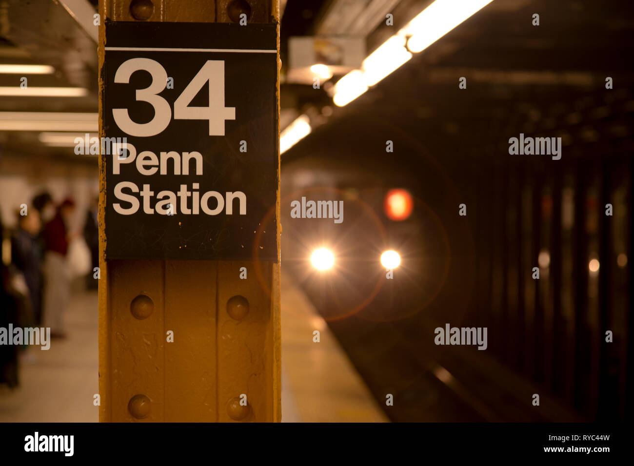 34 Penn Station, New York City Metro, MTA Stock Photo