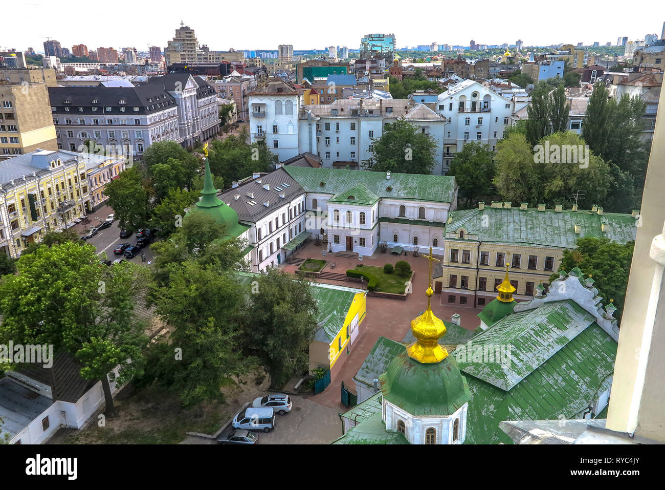 Kiev Sophia's Cathedral High Angle View of Saint Prince Yaroslav Church
