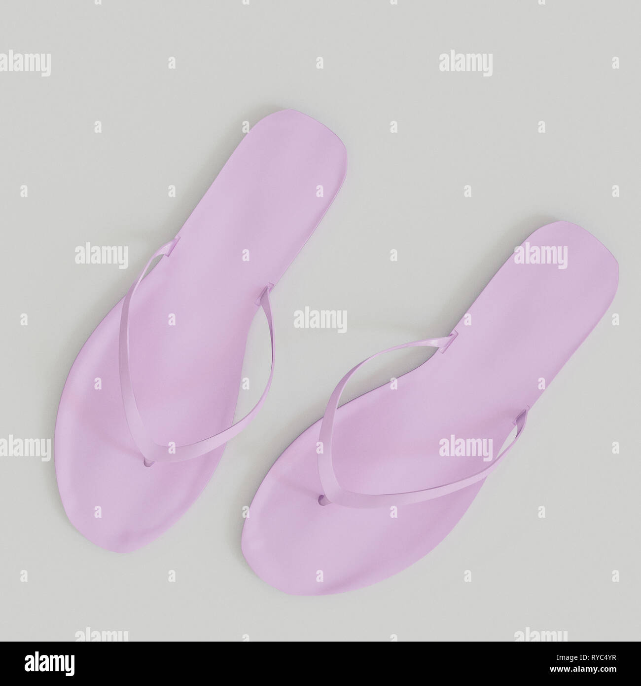 pink flip flops isolated on white background 3d illustration Stock ...