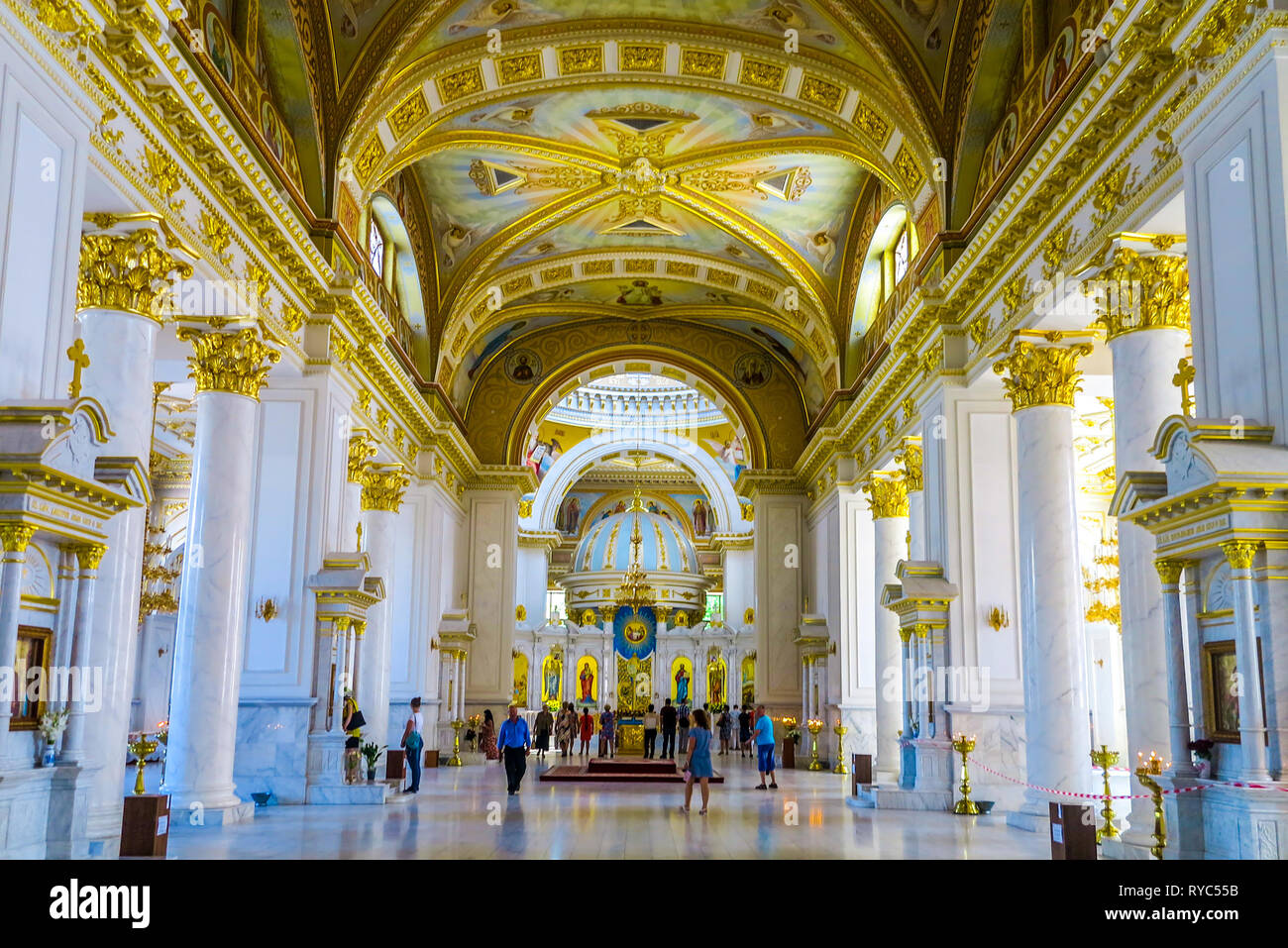 Odessa Spaso Preobrazhensky Cathedral Interior Altar Iconostasis View Stock Photo