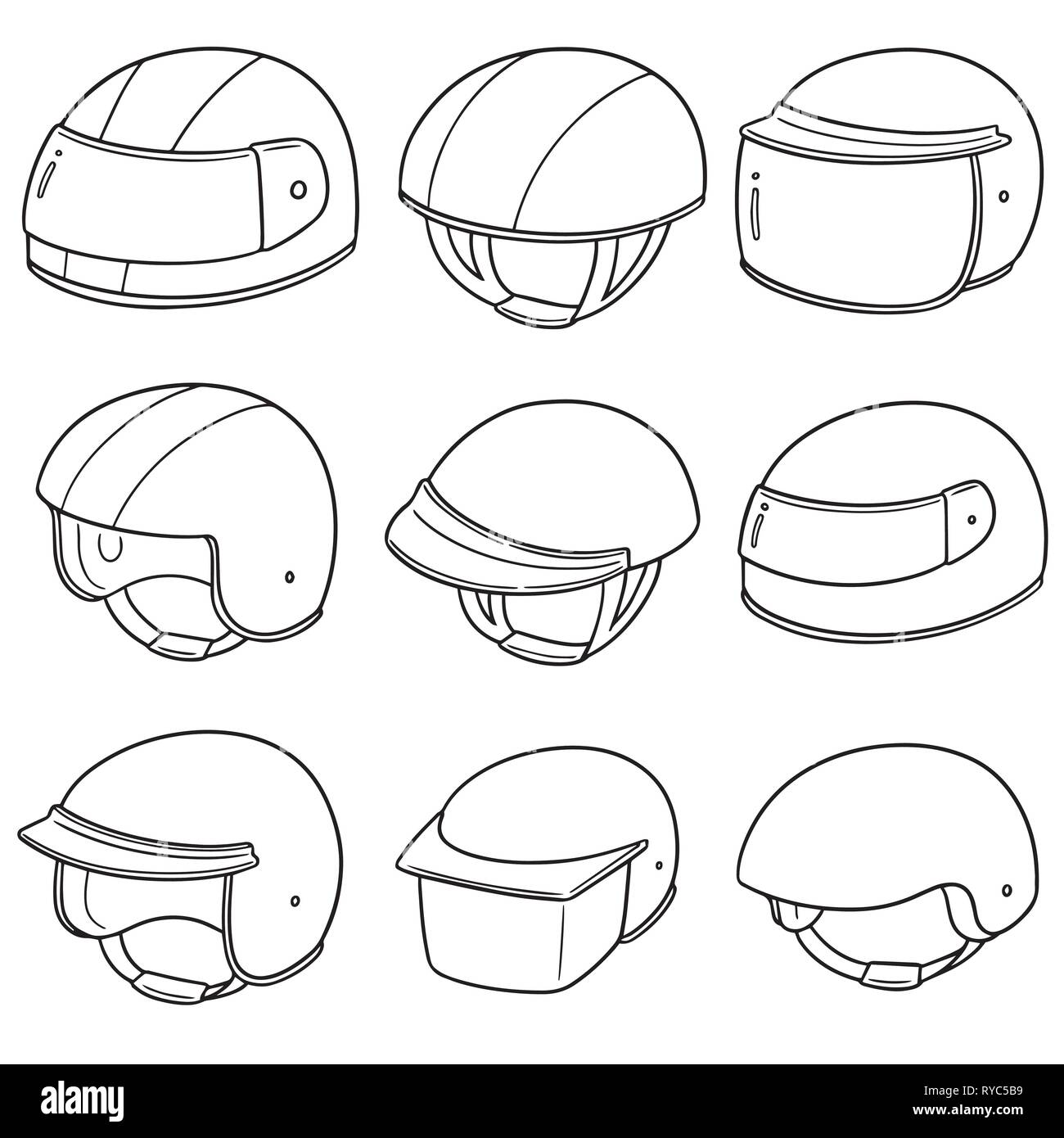 vector set of motorcycle helmet Stock Vector Image & Art Alamy