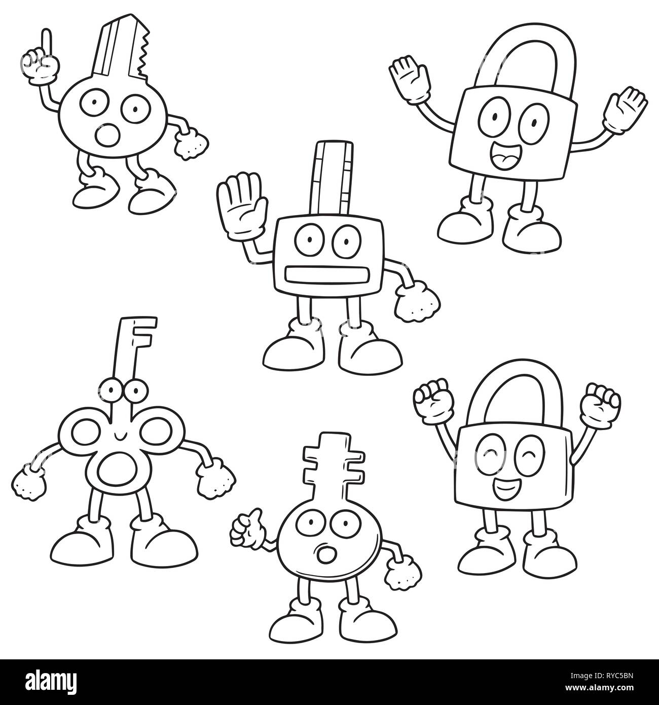 Lock Key Figure vector set of lock and key Stock Vector Image & Art - Alamy