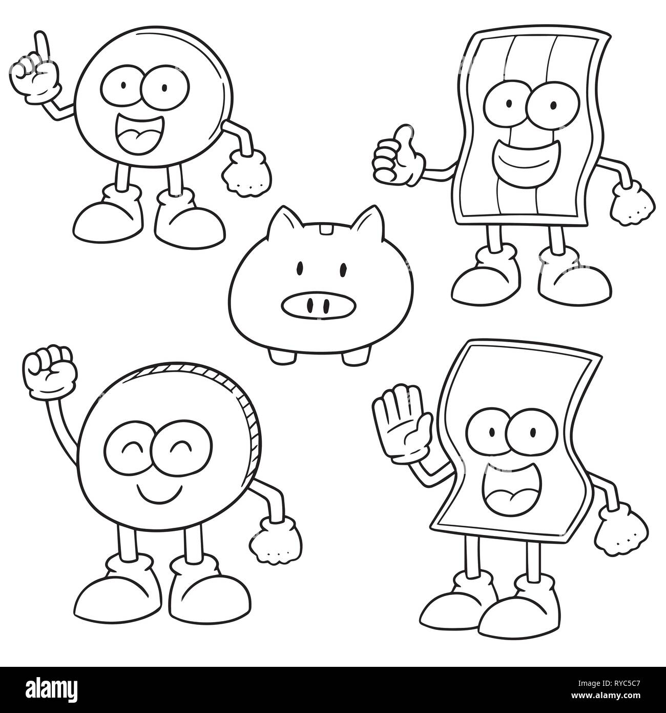 vector set of money cartoon Stock Vector Image & Art - Alamy