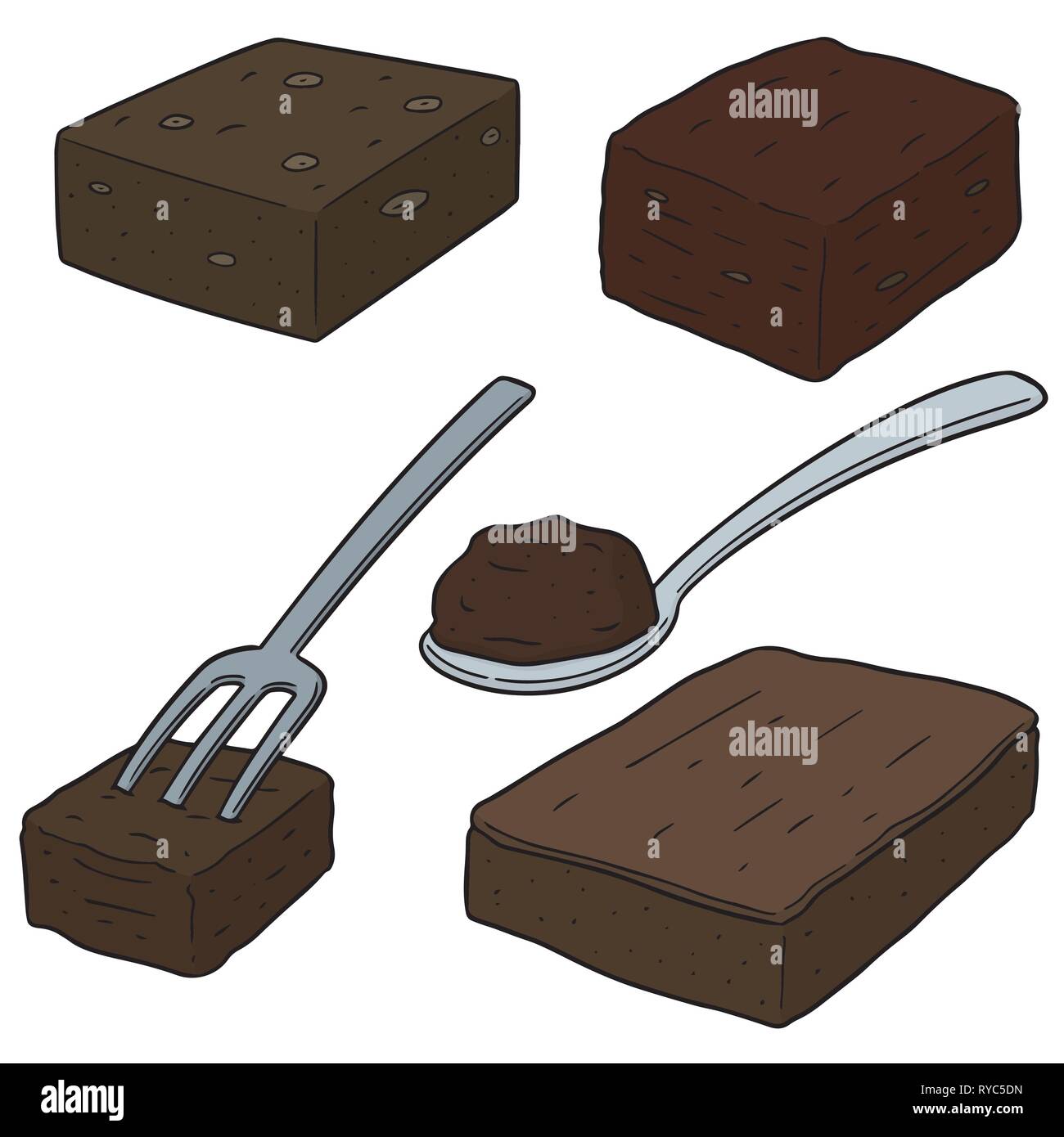 vector set of brownie Stock Vector