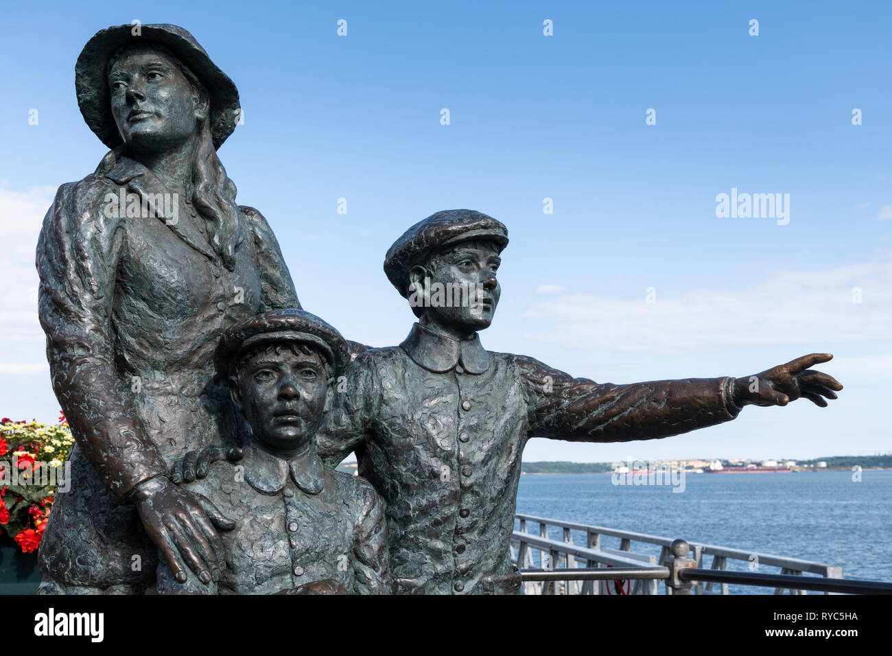 Annie Moore statue at Cobh Harbour in Cobh County Cork Ireland Stock