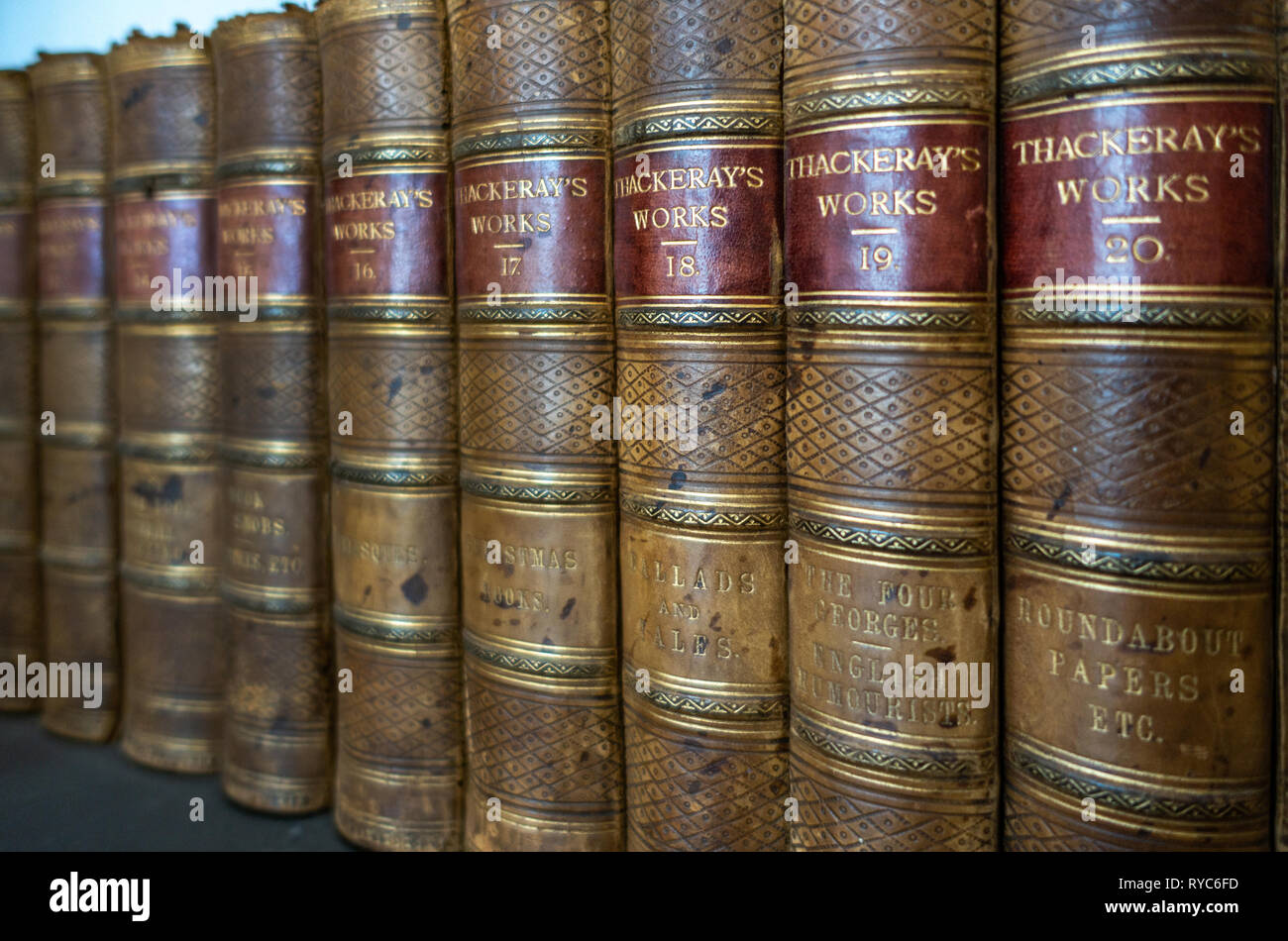 Collection of books called Thackeray’s Works by William Makepeace