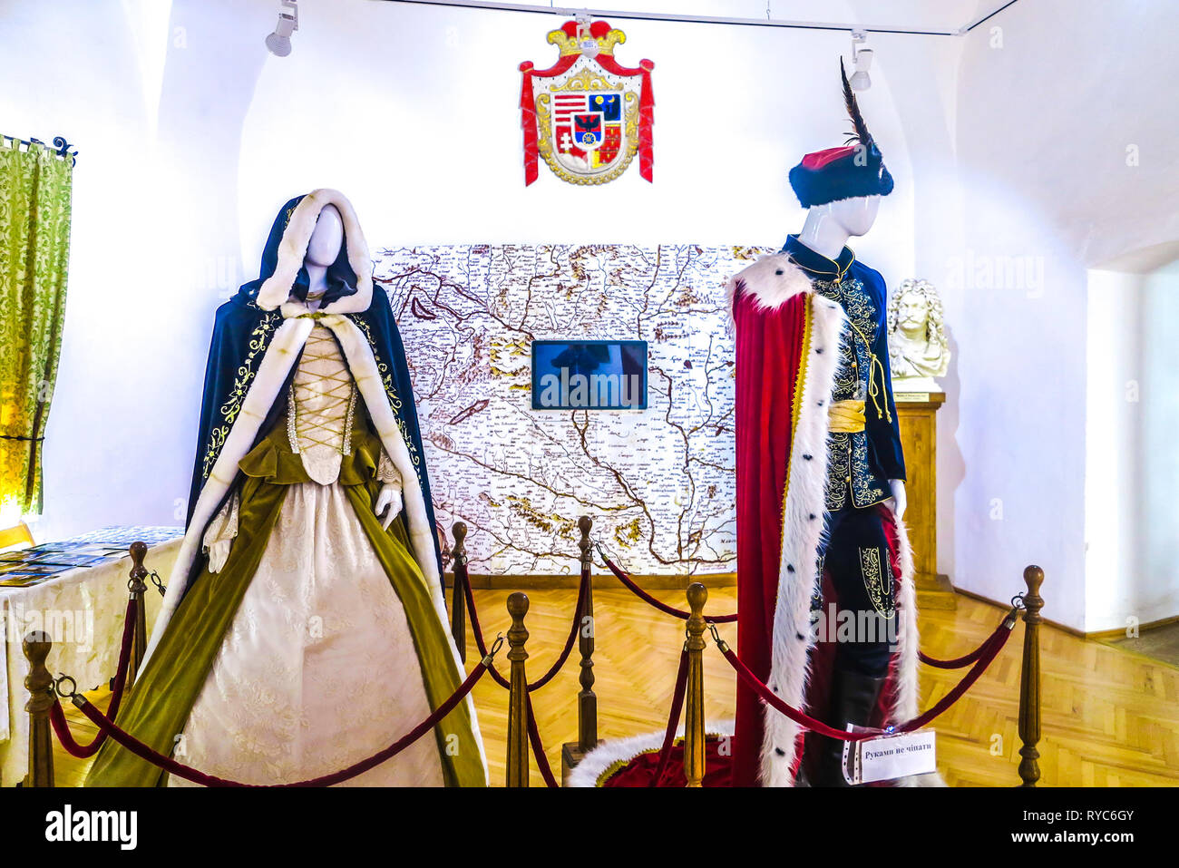 Mukachevo Palanok Castle Traditional National Costume of Hungarian Nobility Stock Photo
