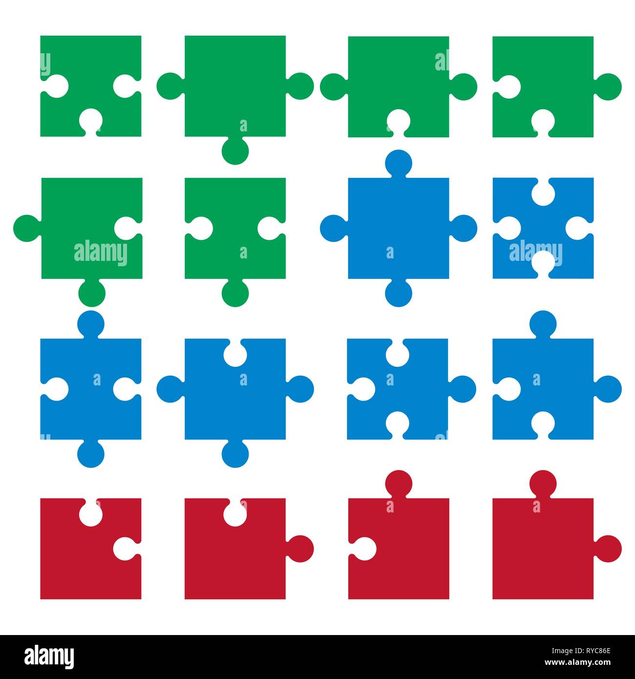 Vector illustration, flat design. Jigsaw pieces puzzle icon Stock ...