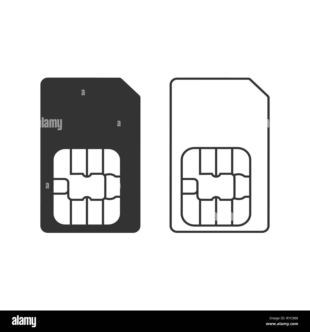 Vector illustration, flat design. SIM card icon Stock Vector Image