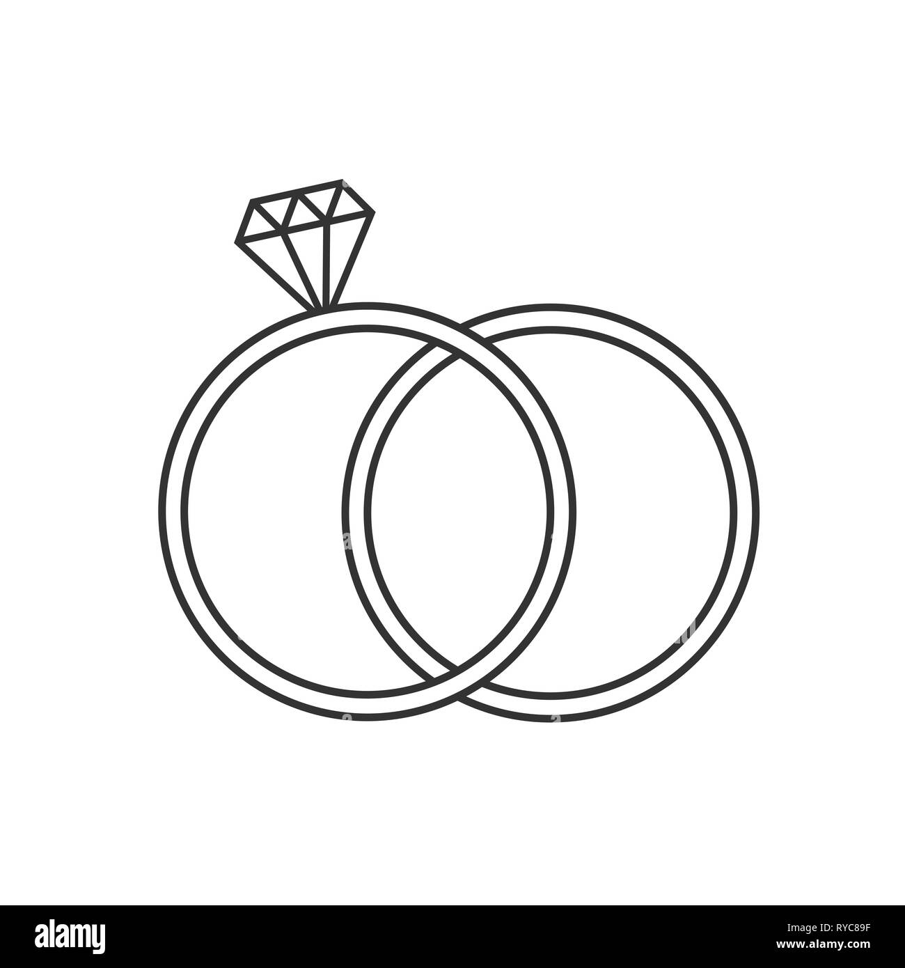 Vector illustration, flat design. Diamond ring icon Stock Vector Image ...