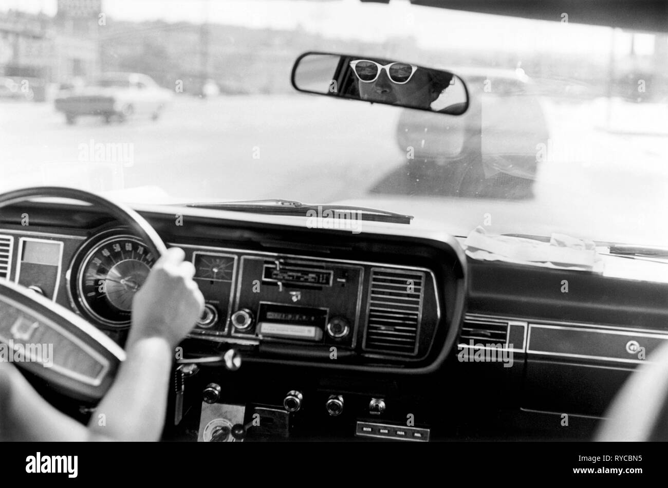 Los Angles California woman driving car 1969, nostalgia USA 1960s US  HOMER SYKES Stock Photo