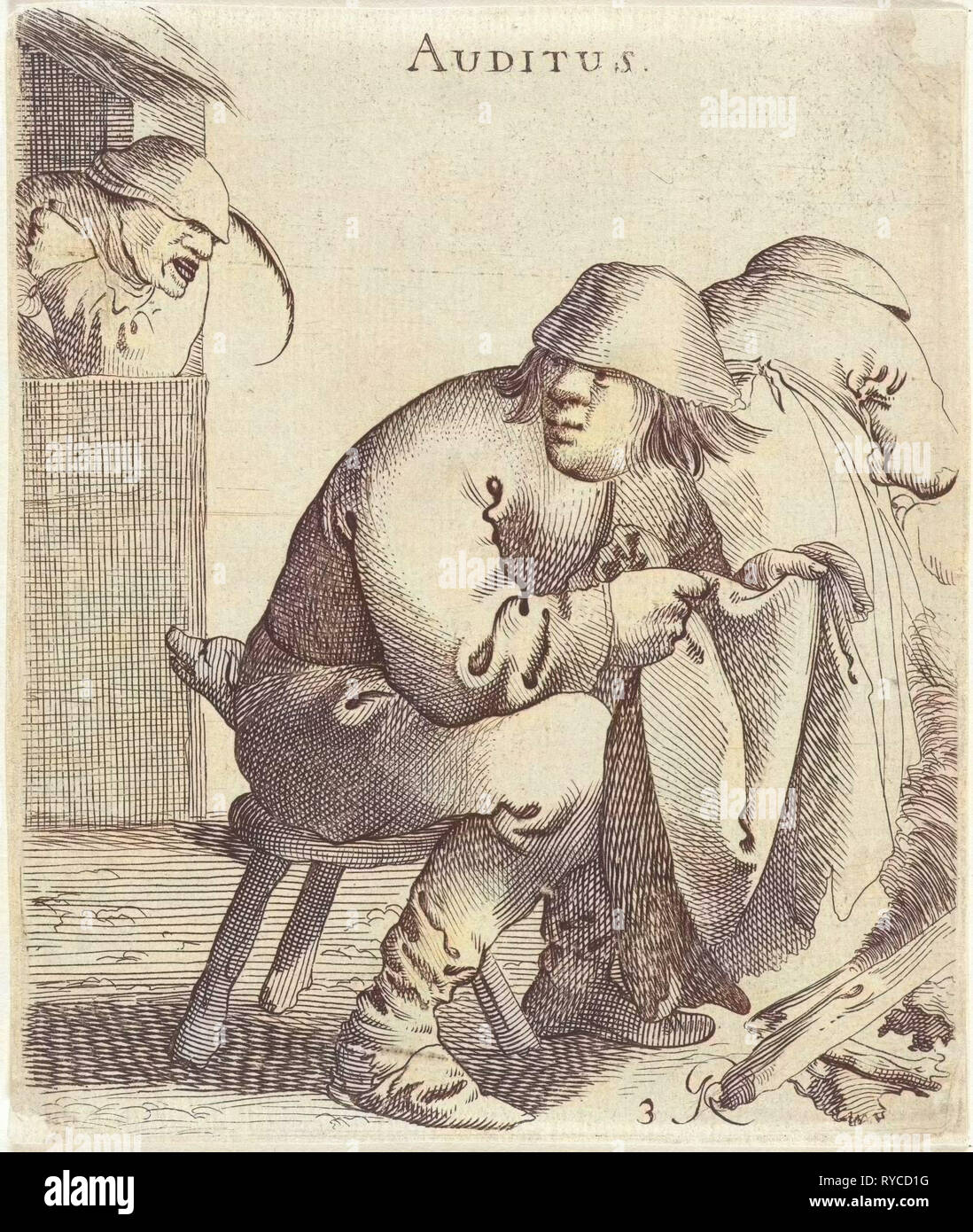 Hearing, Pieter Jansz. Quast, 1638 Stock Photo