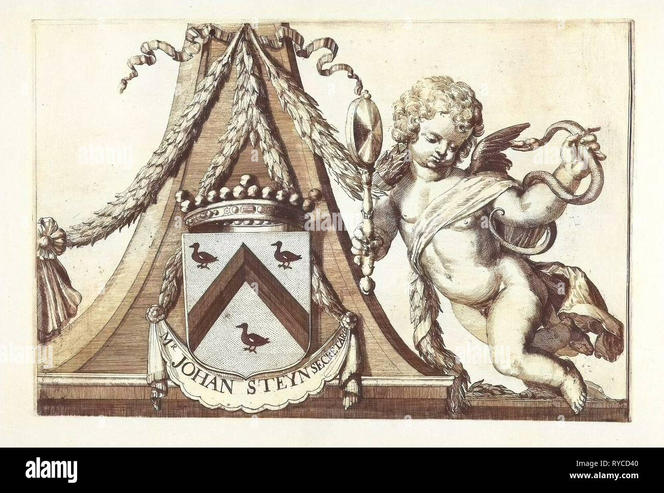 Coat of arms of Jacob Steyn, Romeyn de Hooghe, 1688-1689 Stock Photo