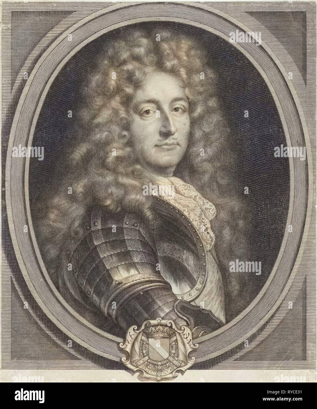 Portrait of Marshal Anne Jules de Noailles, Pieter van Schuppen, François de Troy, 1693 Stock Photo