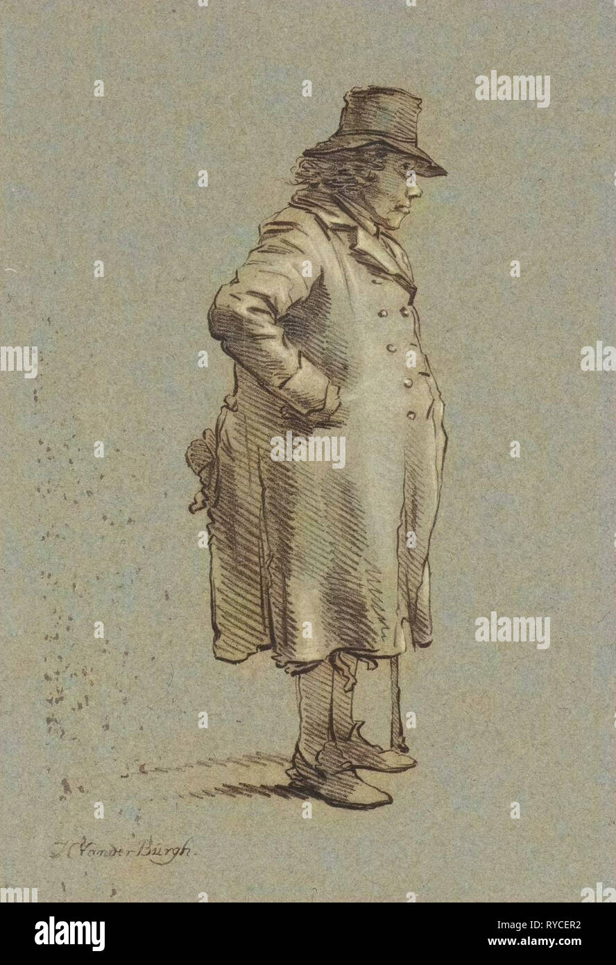 Portrait of Henry Delbroek, standing, right profile, Bottom left: H. Van der Brugh, Hendrik van der Burgh, 1779 - 1858 Stock Photo
