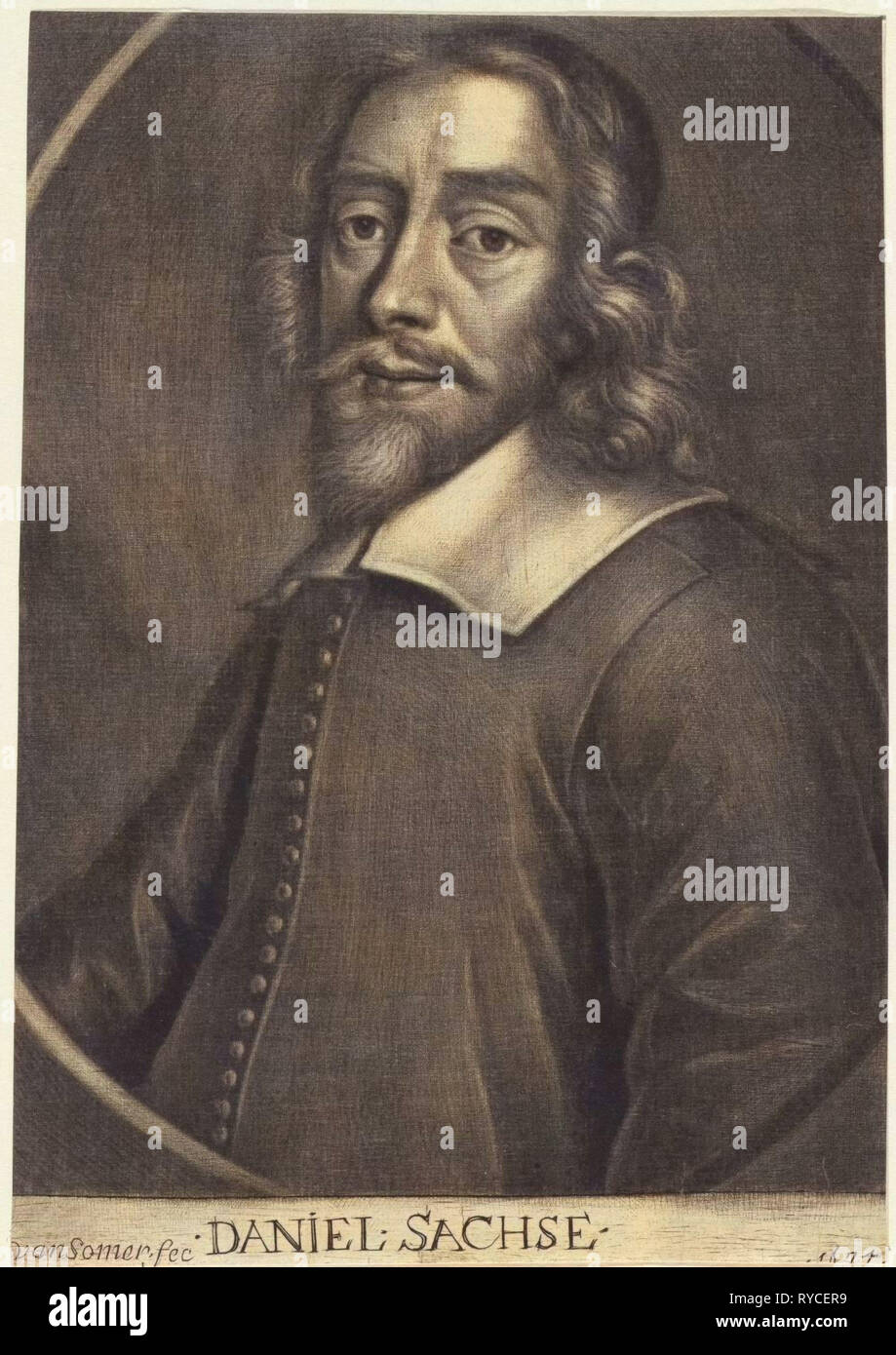 Portrait of Daniel Sachse, Jan van Somer, 1674 Stock Photo