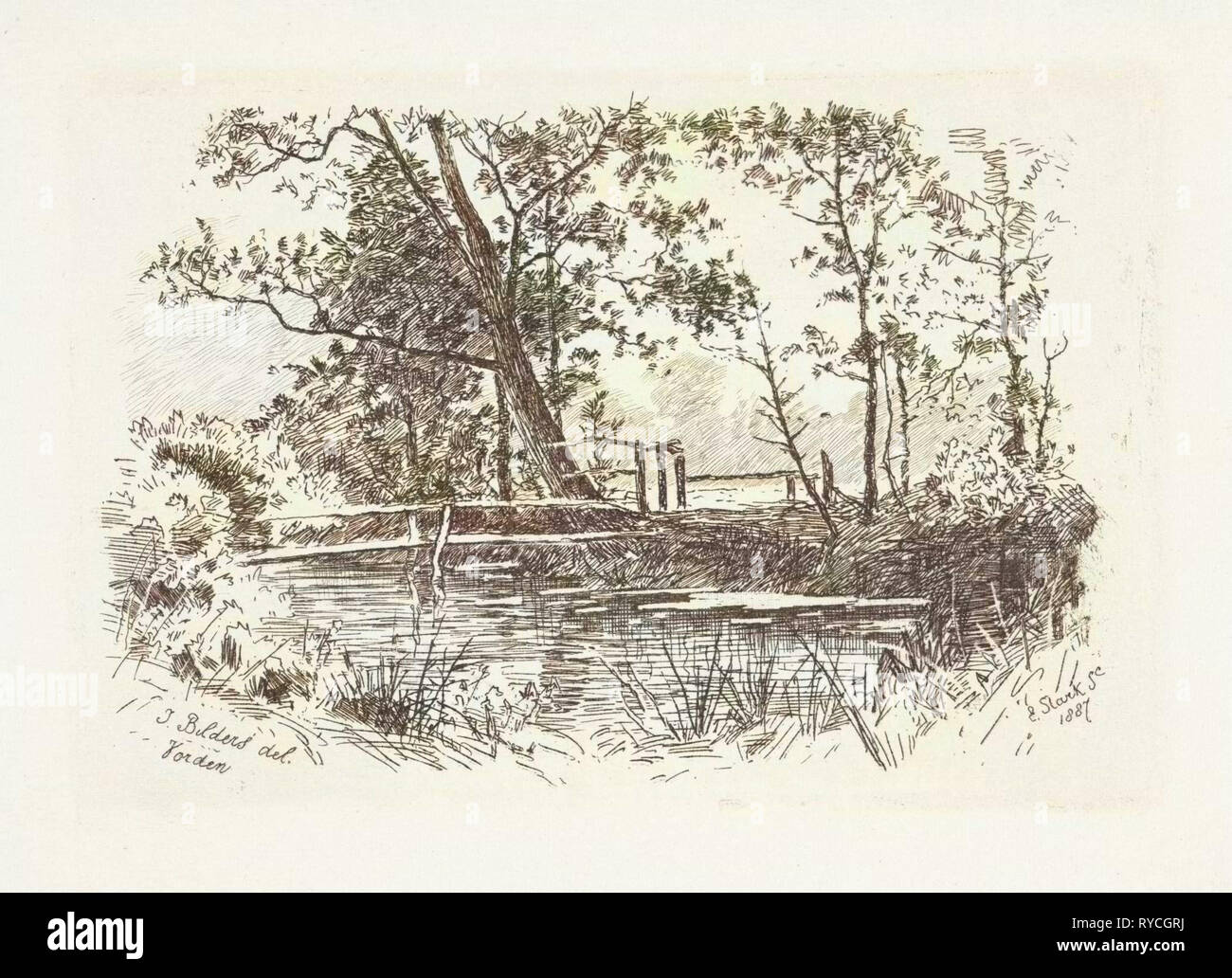 Landscape, Elias Stark, 1887 Stock Photo
