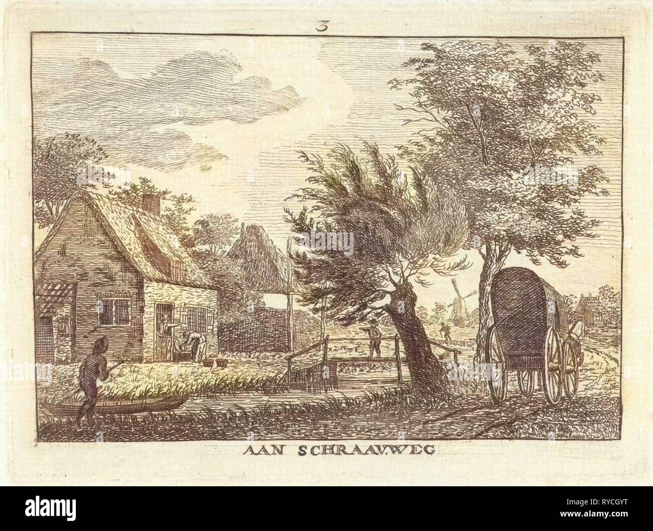 Farm and a canal near Kralingen, Rotterdam, Hendrik, 1780 Stock Photo