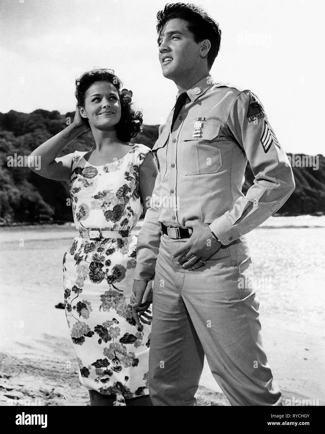 JOAN BLACKMAN, ELVIS PRESLEY, BLUE HAWAII, 1961 Stock Photo