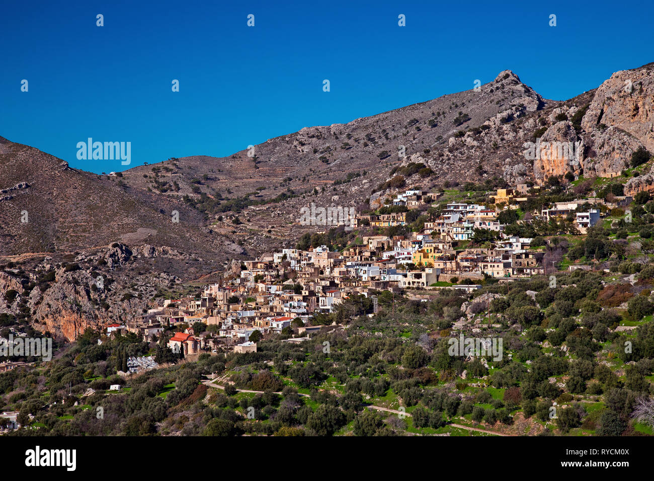 Agios Ioannis (also known as "Ai Giannis"), a beautiful mountainous village  in Ierapetra municipality, Lassithi, Crete, Greece Stock Photo - Alamy