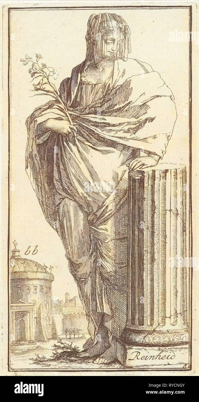 Personification of cleanliness, Arnold Houbraken, 1710 - 1719 Stock Photo
