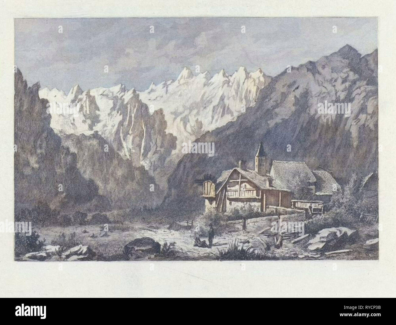 Tirage Albuminé Vintage - Chamonix, Col Du Géant (circa 1875), 22.5x29.5 Cm, Original