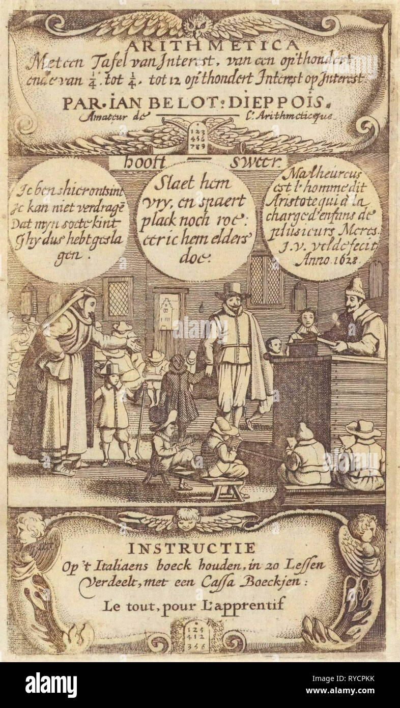 Classroom, Jan van de Velde (II), Thomas Fonteyn, 1628 Stock Photo