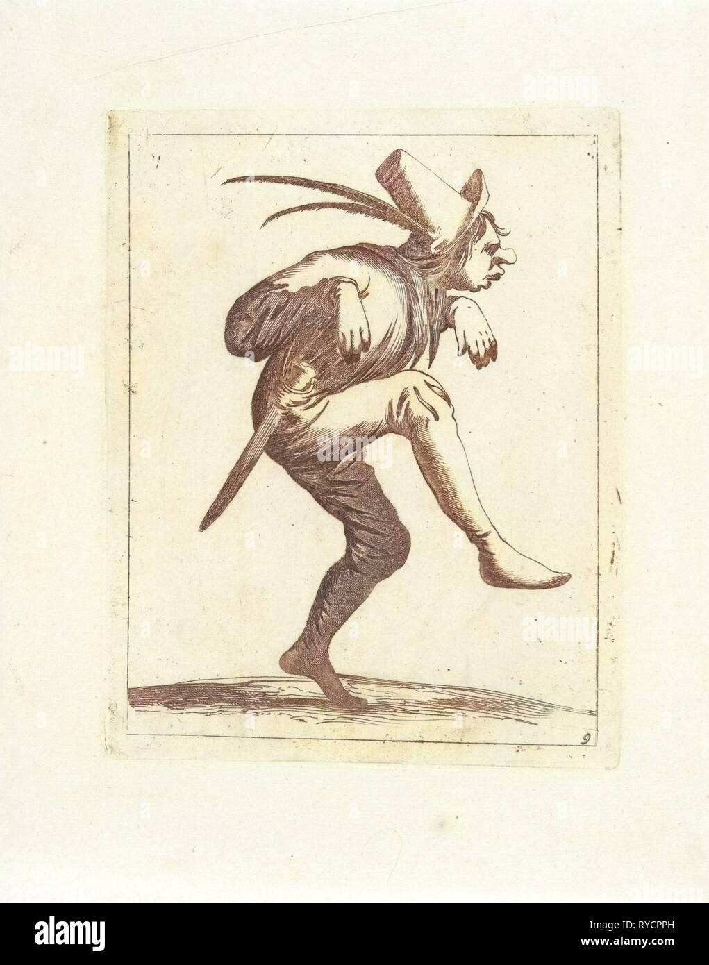 Dancing fool, Pieter Jansz. Quast, Frederik de Wit, 1639 - 1706 Stock Photo