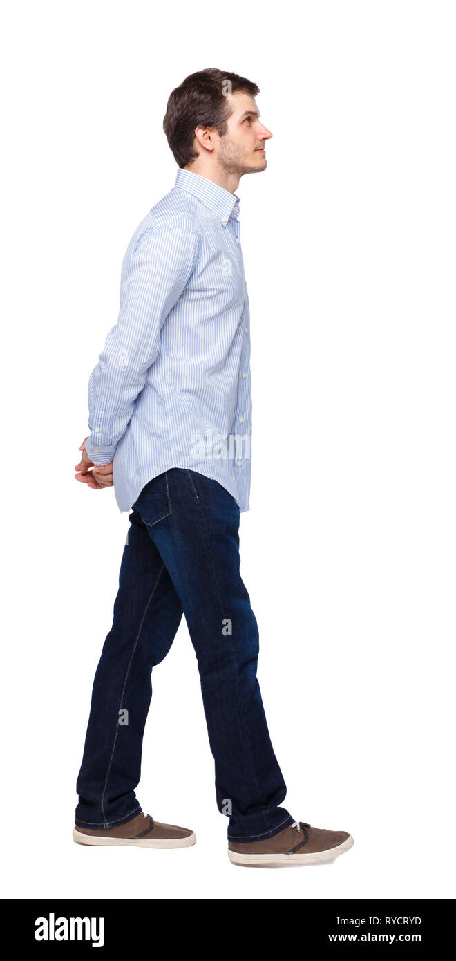 Side View Of Going Handsome Man Walking Young Guy Rear View People side-view-of-going-handsome-man-walking-young-guy-rear-view-people