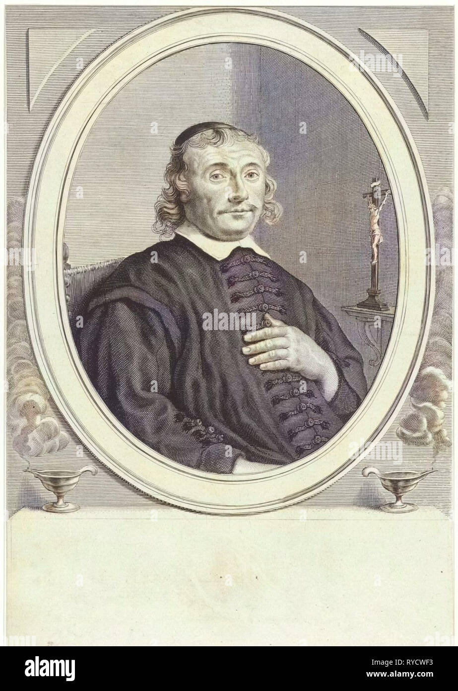 Portrait of Ambrosius Crushing Bergh, Theodor Matham, 1663 - 1676 Stock Photo