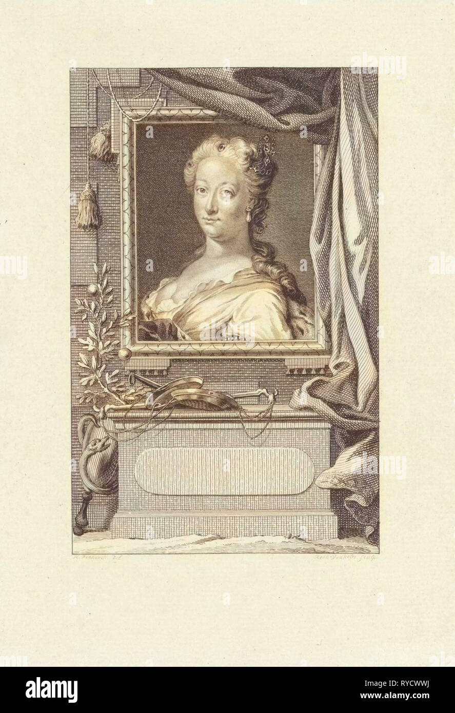 Portrait of Anna of Brunswick-Lunenburg, Princess of Orange, Reinier Vinkeles, 1788 Stock Photo