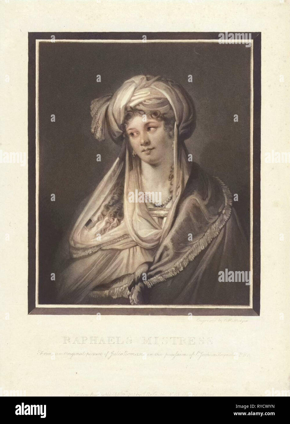 The mistress of Raphael, print maker: Charles Howard Hodges, Giulio Romano, John Raphael Smith, 1785 Stock Photo