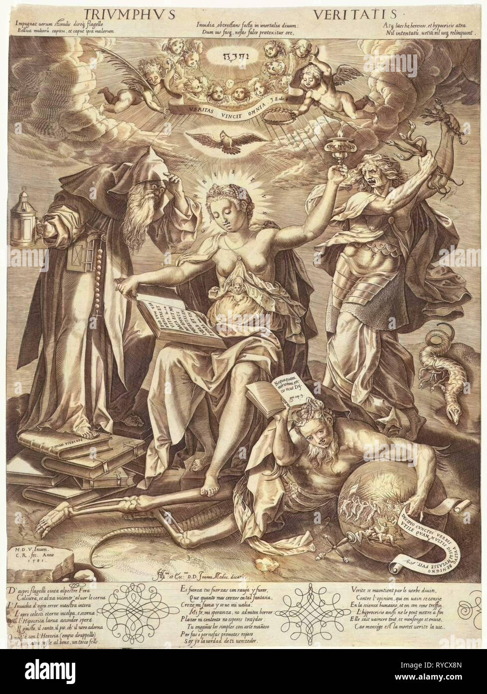 Triumph of Truth, Monogrammist CR (16e eeuw), Hieronymus Wierix, Joanni Medic, 1581 Stock Photo