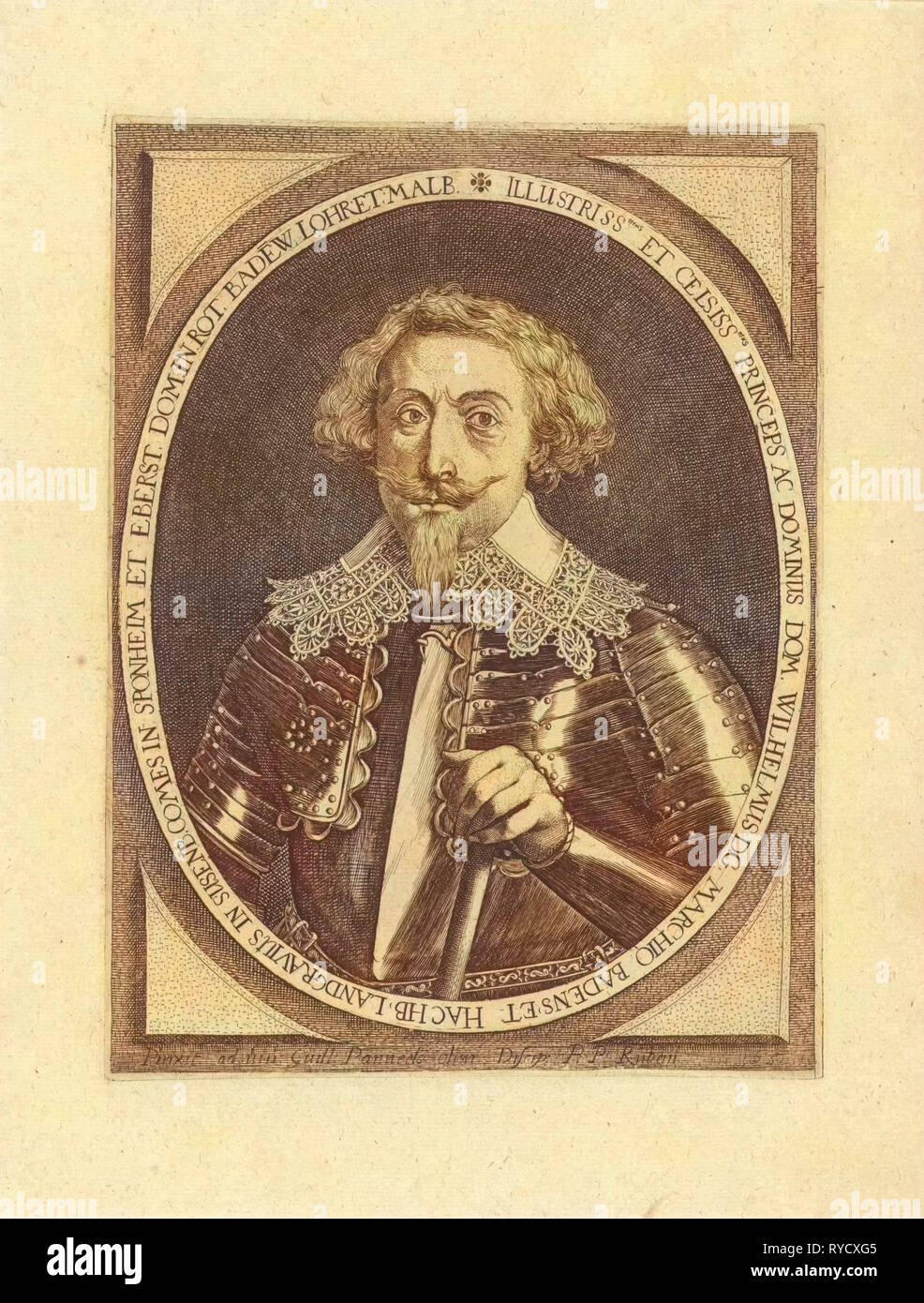 Portrait of William, Margrave of Baden, Willem Panneels, 1632 Stock Photo