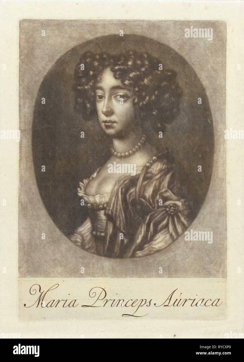 Portrait of Mary II Stuart, Jan Griffier (I), 1677 - 1718 Stock Photo