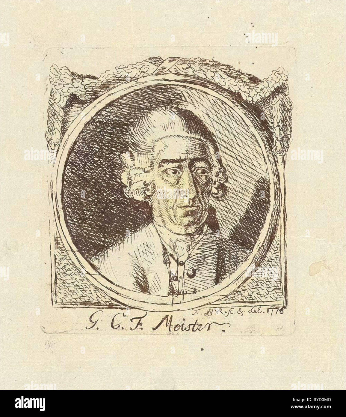 Portrait of G.C.F Meister, Monogrammist FBVR, 1776 Stock Photo