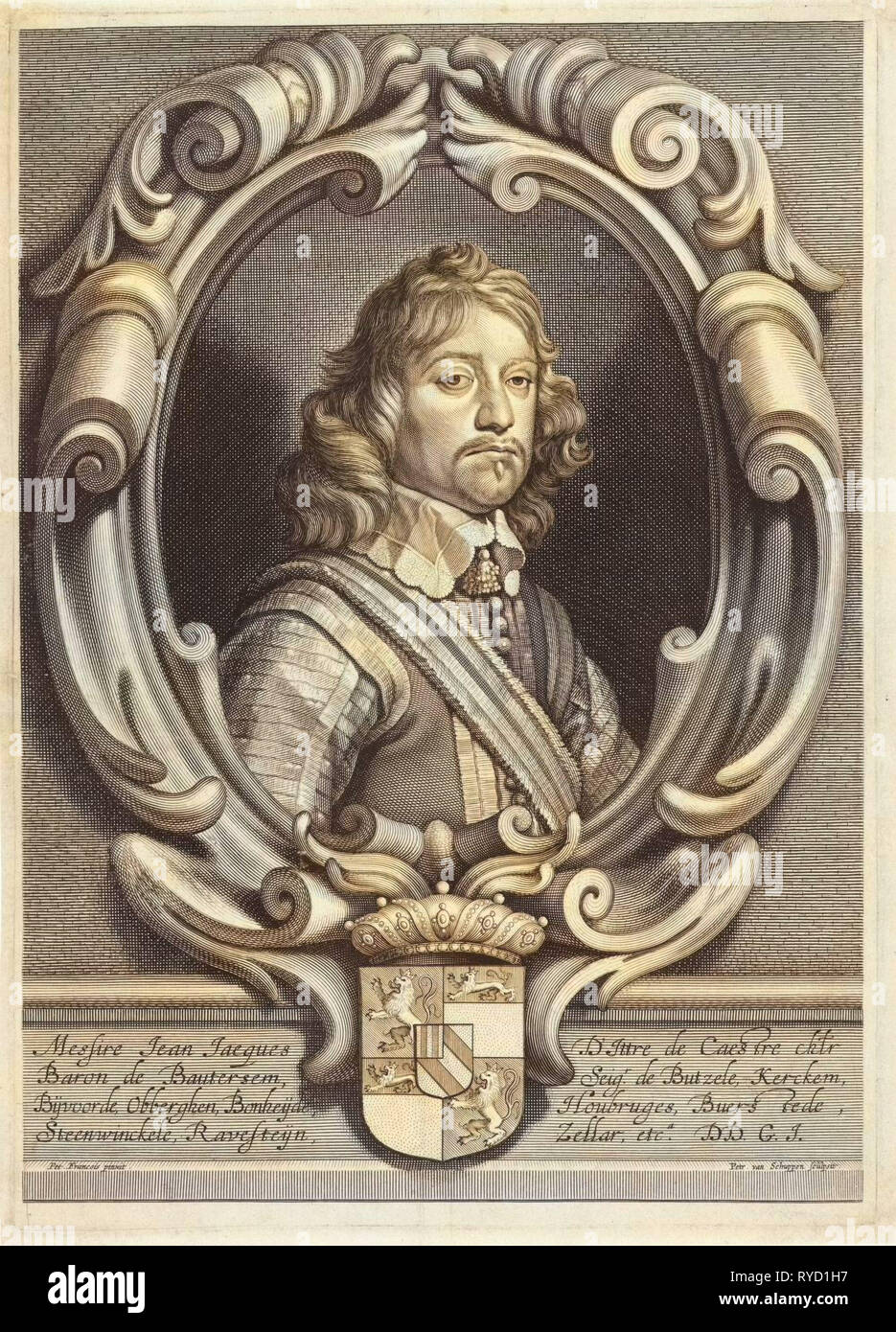 Portrait of Baron Jean Jacques d'Ittre de Caestre, Pieter van Schuppen, 1638 - 1702 Stock Photo