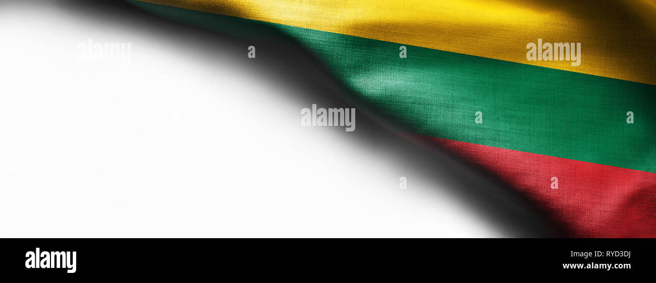 Fabric texture flag of Lithuania on white background Stock Photo - Alamy