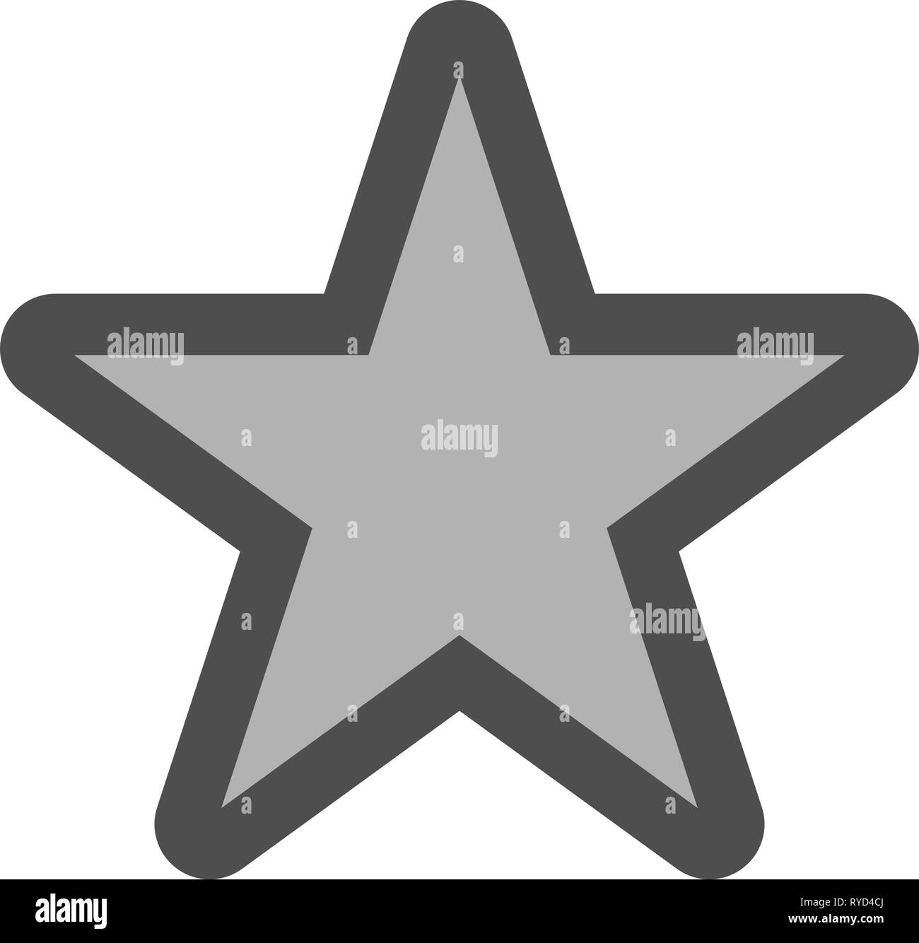 Star symbol icon - gray simple with outline, 5 pointed rounded ...