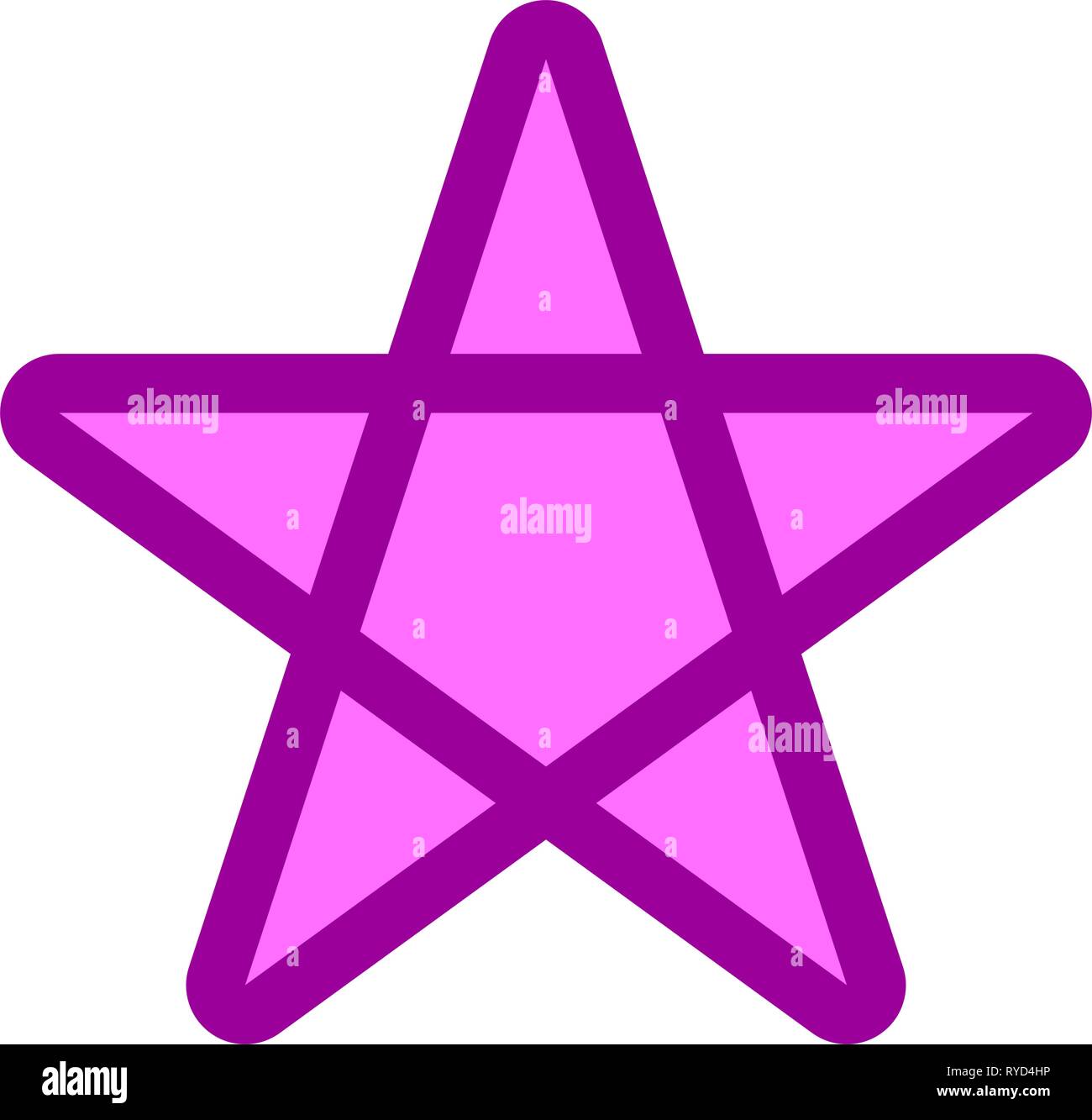 Star symbol icon - purple simple with outline, 5 pointed rounded ...