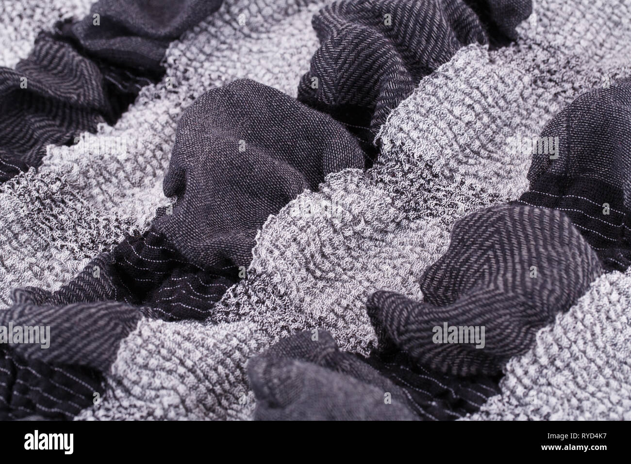 Black and white fabric background closeup picture Stock Photo - Alamy