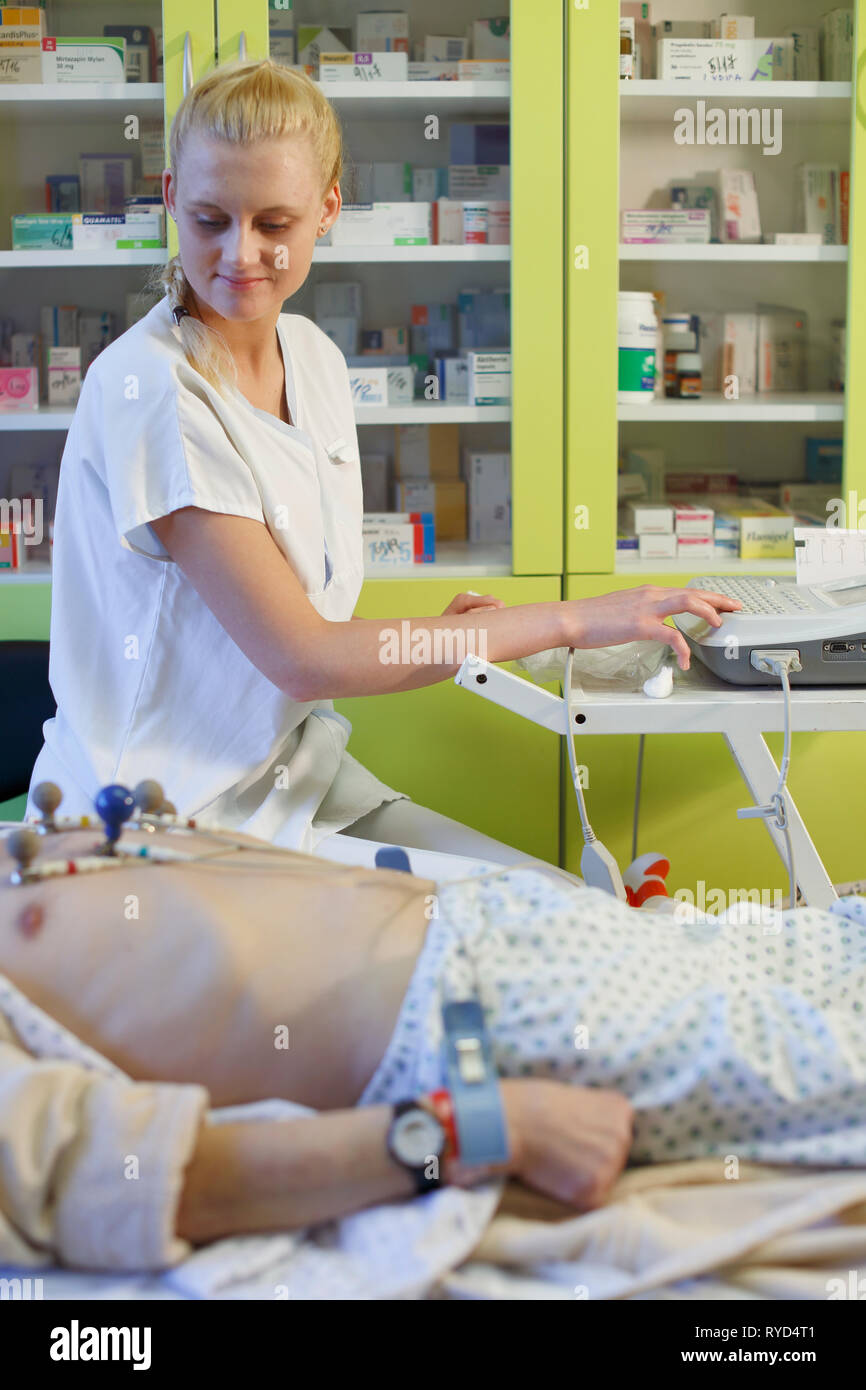 Man During Ecg Examination In Hospital Karlovy Vary Czech Republic 