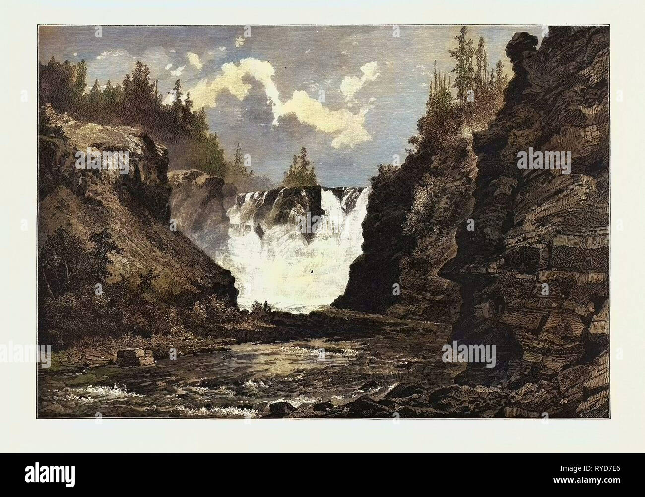 Kakabeka Falls, Canada, Nineteenth Century Engraving Stock Photo