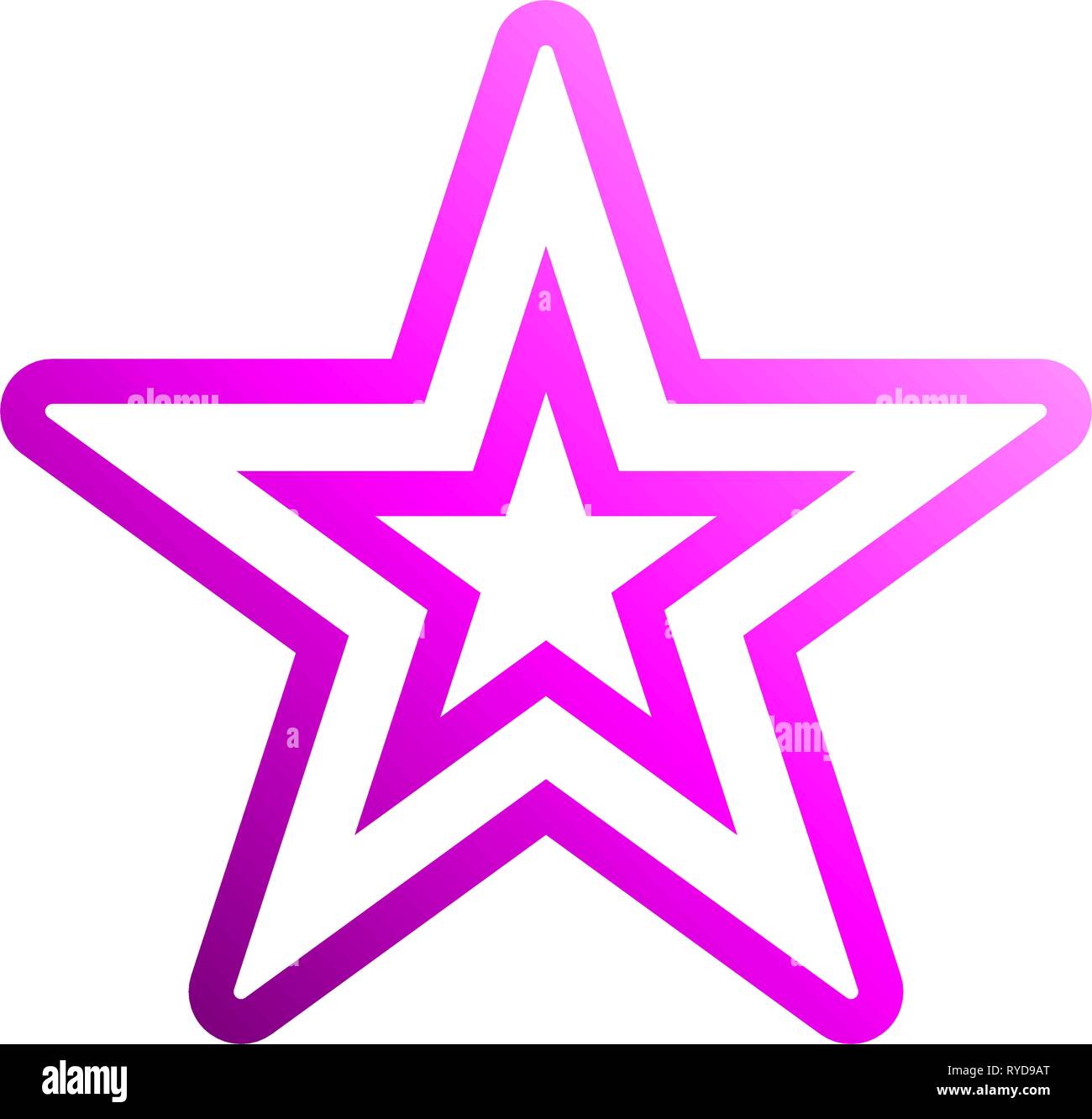 Star symbol icon - purple hollow gradient outline, 5 pointed rounded ...