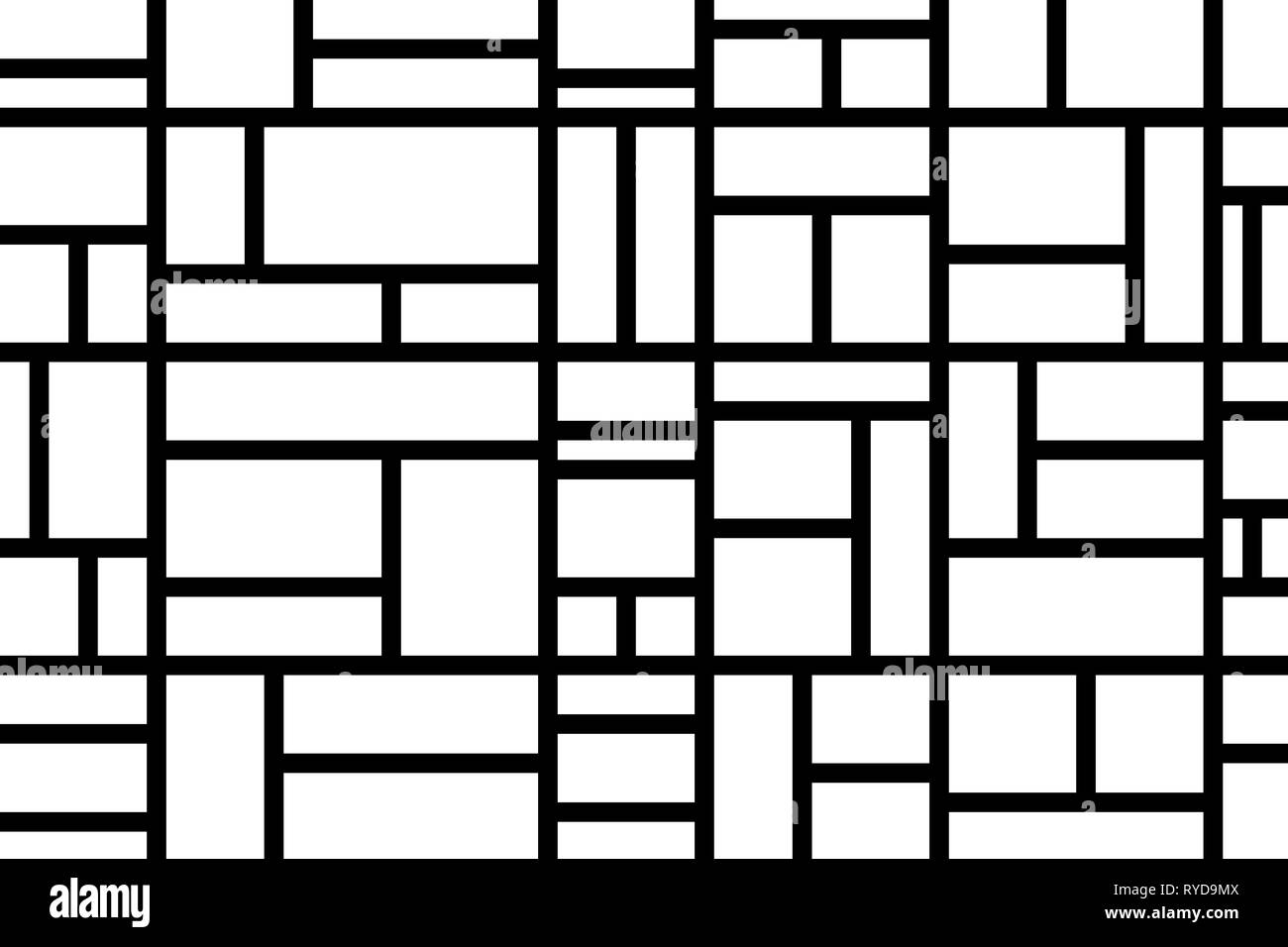 Abstract mosaic pattern grid black and white - illustration Stock Photo