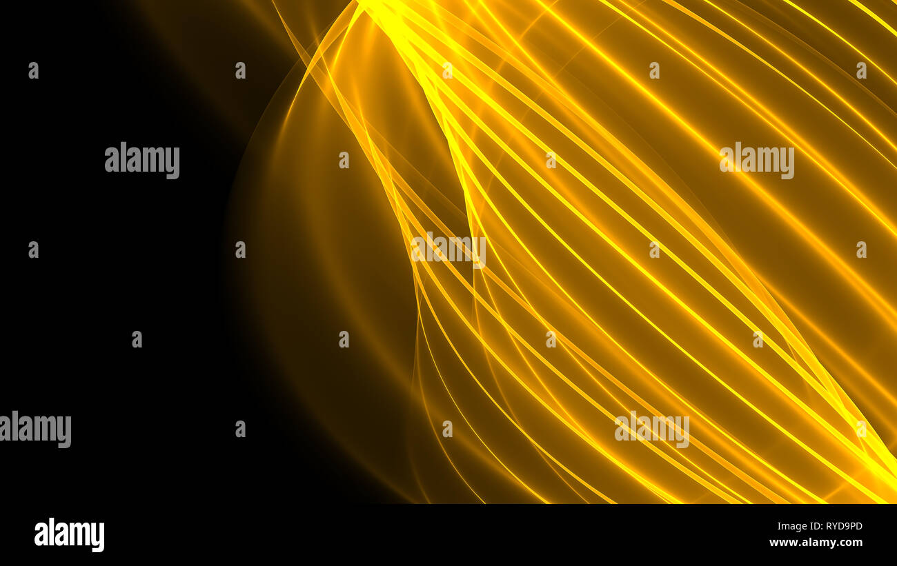 Abstract wave and curved lines illustration yellow and black Stock ...