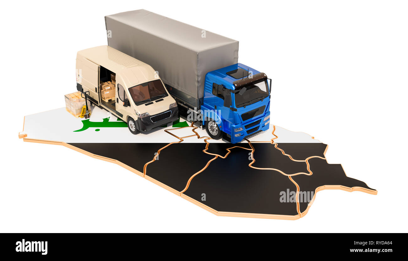 Shipping and Delivery in Iraq, 3D rendering isolated on white background Stock Photo