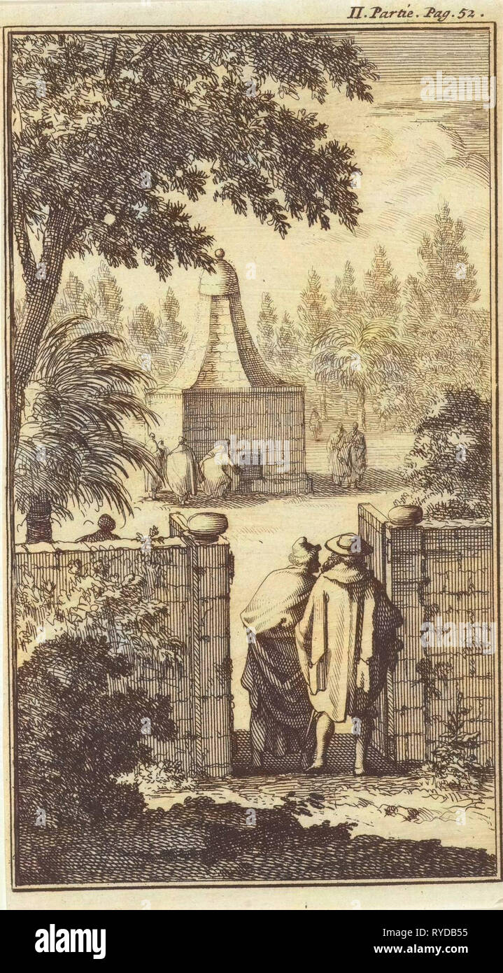 Tomb of St. George, the gatekeeper to Damascus, Jan Luyken, Charles Angot, 1689 Stock Photo