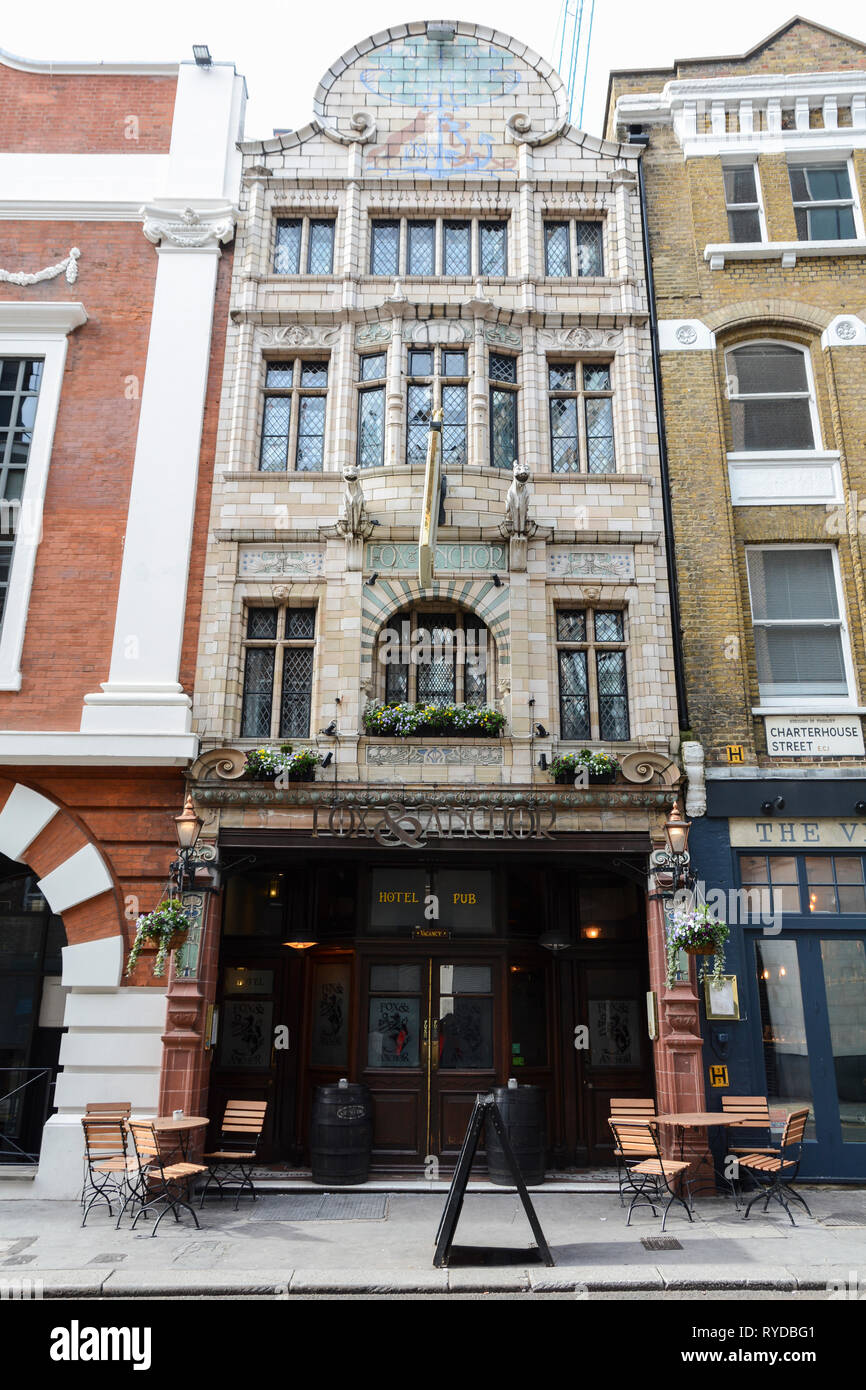 The Fox and Anchor public house on Charterhouse Street, Smithfield